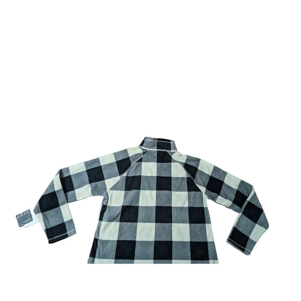 Eddie Bauer Black Plaid Womens Large 1/4 Zip Fleece NWT - Picture 3 of 6